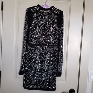 Mini dress with rhinestones